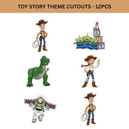 Toy Story Theme Birthday Cutouts (6 inches/250 GSM Cardstock/Mixcolour/12Pcs)