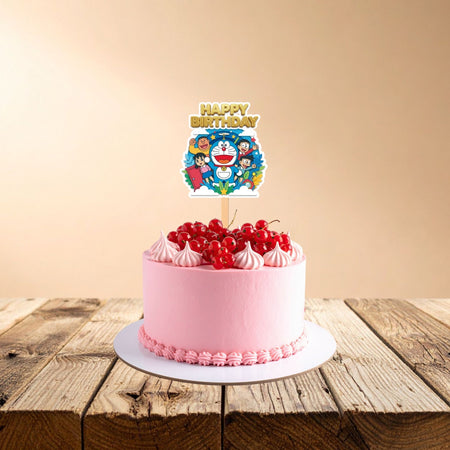 Doraemon Birthday Cake Topper for Kids | Premium 300 GSM Cardstock | Cute Cartoon Party Decoration | Cake Decoration Topper for Birthday Party Supplies
