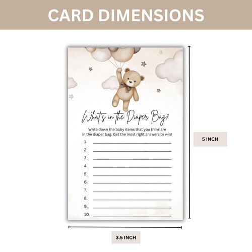 Load image into Gallery viewer, Baby Shower Games Card Pack - 18 High-Quality 300 gsm Cards for Fun &amp; Exciting Celebration(What&#39;s In The Diaper Bag?)
