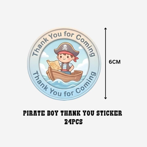 Load image into Gallery viewer, Pirate Boy Theme- Return Gift/birthday decor Thankyou Sticker (6 CM/Sticker/Mixcolour/24Pcs)
