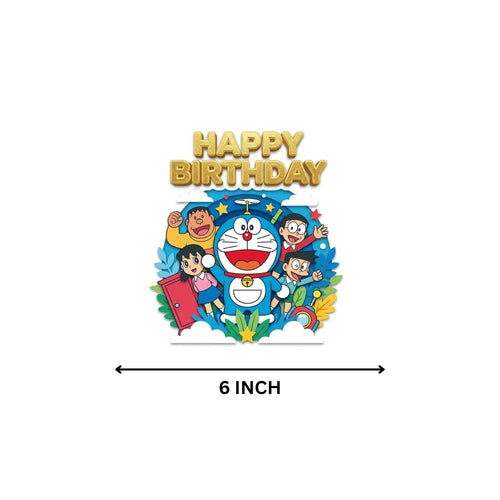 Load image into Gallery viewer, Doraemon Birthday Cake Topper for Kids | Premium 300 GSM Cardstock | Cute Cartoon Party Decoration | Cake Decoration Topper for Birthday Party Supplies
