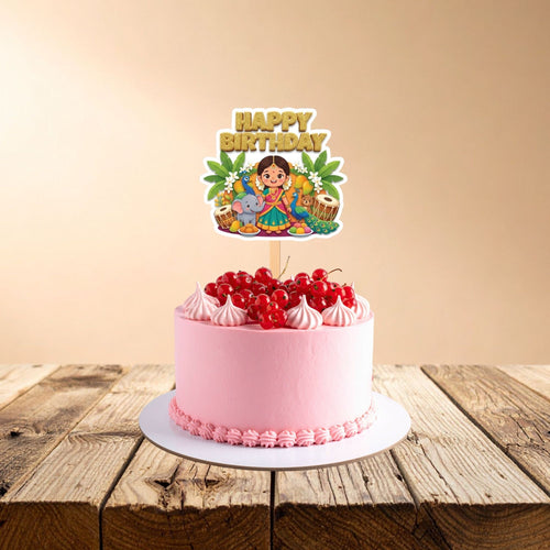 Load image into Gallery viewer, Festival Birthday Cake Topper for Kids | Premium 300 GSM Cardstock | Cute Cartoon Party Decoration | Cake Decoration Topper for Birthday Party Supplies
