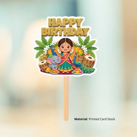 Festival Birthday Cake Topper for Kids | Premium 300 GSM Cardstock | Cute Cartoon Party Decoration | Cake Decoration Topper for Birthday Party Supplies