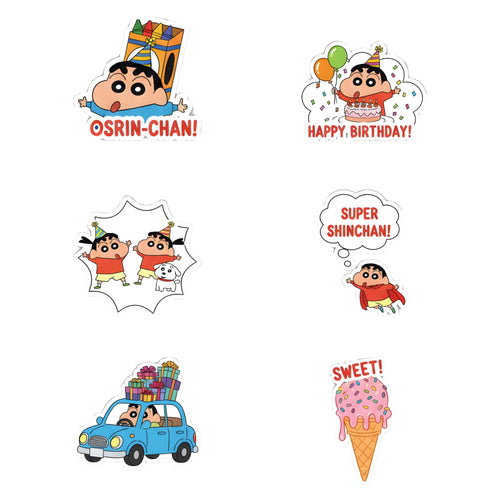 Load image into Gallery viewer, Shinchan Theme Birthday Cutouts (6 inches/250 GSM Cardstock/Mixcolour/12Pcs)

