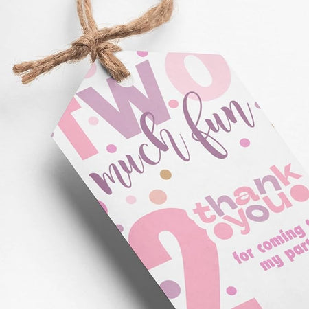 PartyDecor Mall Second Birthday Thank You Tags or Return Gift Tags - 30Pcs, Return Favor Cards