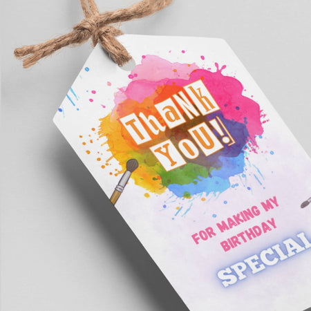 Art & Craft Theme Thank You Cards & Return Gift Tags - 30Pcs, 2x3.5, 250 GSM Cardstock, Green & Black (Art & Craft)