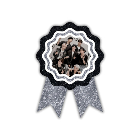 BTS Theme Birthday Badges for Kids – 4x3 Inch 250gsm Cardstock with Pin | PartyDecor Mall (BTS)