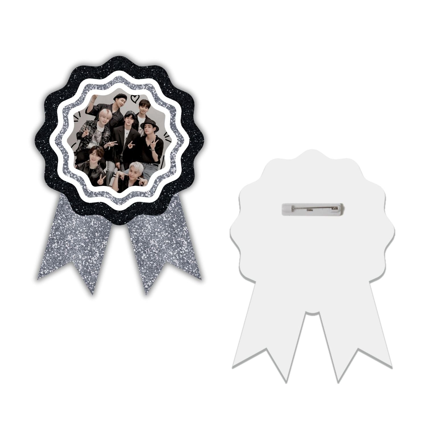 BTS Theme Birthday Badges for Kids – 4x3 Inch 250gsm Cardstock with Pin | PartyDecor Mall (BTS)