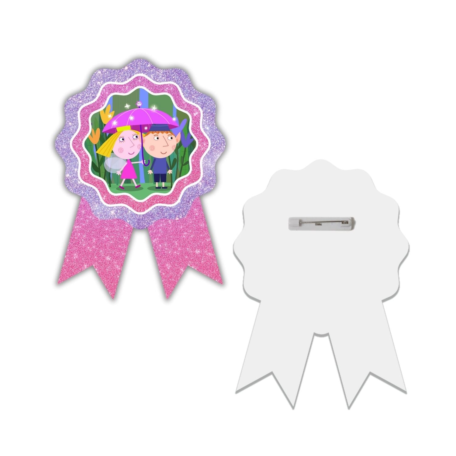 Ben N Holly Theme Birthday Badges for Kids – 4x3 Inch 250gsm Cardstock with Pin | PartyDecor Mall (Ben N Holly)