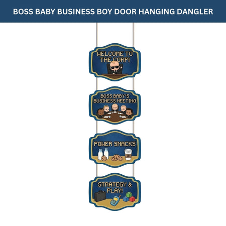Boss Baby Business Boy Door/Wall Hanging Dangler- (42 Inches/250 GSM Cardstock /Black & Blue/6Pcs)
