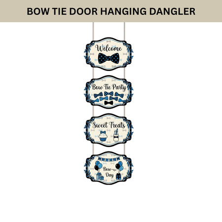 Bow Tie Door/Wall Hanging Dangler- (42 Inches/250 GSM Cardstock/Black& White/6Pcs)