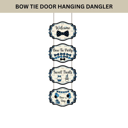 Load image into Gallery viewer, Bow Tie Door/Wall Hanging Dangler- (42 Inches/250 GSM Cardstock/Black&amp; White/6Pcs)
