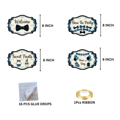 Load image into Gallery viewer, Bow Tie Door/Wall Hanging Dangler- (42 Inches/250 GSM Cardstock/Black&amp; White/6Pcs)
