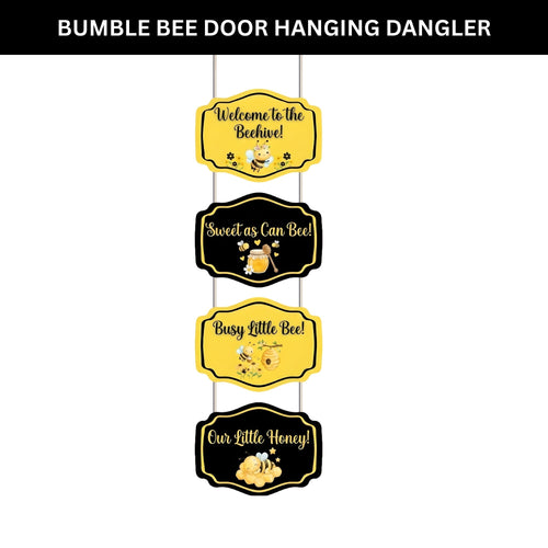Load image into Gallery viewer, Bumble Bee Door/Wall Hanging Dangler- (42 Inches/250 GSM Cardstock/Yellow &amp; Black/6Pcs)
