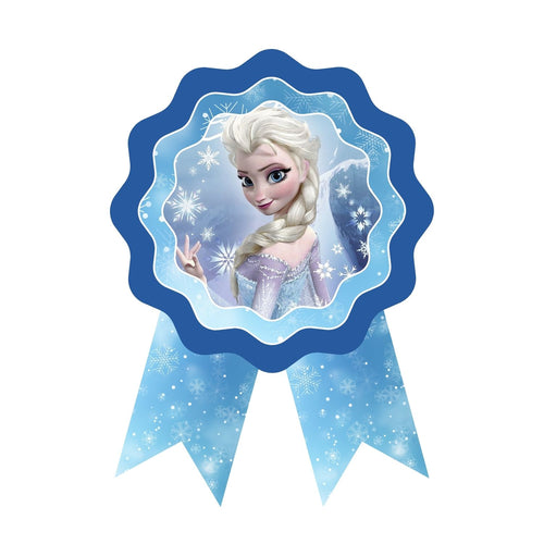 Load image into Gallery viewer, Frozen Theme Birthday Badges for Kids – 4x3 Inch 250gsm Cardstock with Pin | PartyDecor Mall (Frozen)
