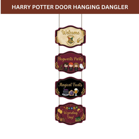 Harry Potter Door/Wall Hanging Dangler- (42 Inches/250 GSM Cardstock/Brown & Black /6Pcs)