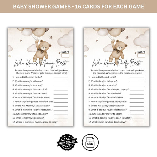 Load image into Gallery viewer, Best Baby Shower Activity: Card Games for All (Pack of 16)
