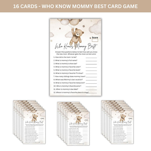 Load image into Gallery viewer, Best Baby Shower Activity: Card Games for All (Pack of 16)
