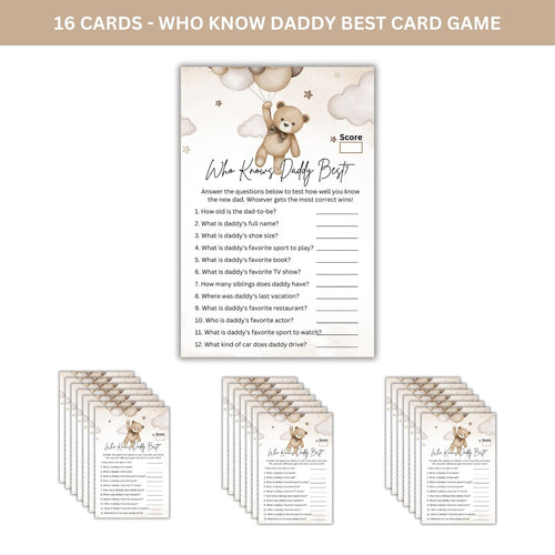 Load image into Gallery viewer, Best Baby Shower Activity: Card Games for All (Pack of 16)
