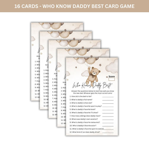 Load image into Gallery viewer, Best Baby Shower Activity: Card Games for All (Pack of 16)
