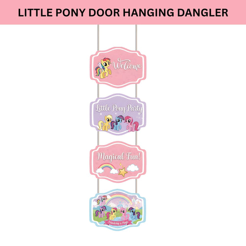 Load image into Gallery viewer, Little Pony Door/Wall Hanging Dangler- (42 Inches/250 GSM Cardstock/Pink &amp; Purple/6Pcs)
