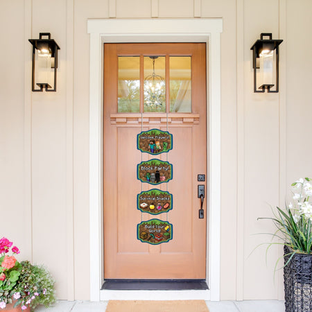 Minecraft Door/Wall Hanging Dangler- (42 Inches/250 GSM Cardstock/Brown & Green /6Pcs)