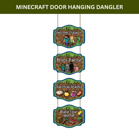 Minecraft Door/Wall Hanging Dangler- (42 Inches/250 GSM Cardstock/Brown & Green /6Pcs)