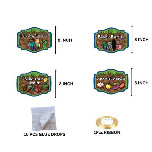 Load image into Gallery viewer, Minecraft Door/Wall Hanging Dangler- (42 Inches/250 GSM Cardstock/Brown &amp; Green /6Pcs)
