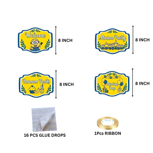 Load image into Gallery viewer, Minion Door/Wall Hanging Dangler- (42 Inches/250 GSM Cardstock/Yellow &amp; Blue/6Pcs)
