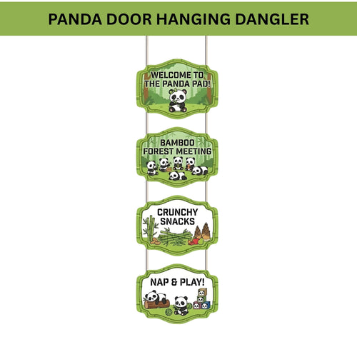Load image into Gallery viewer, Panda Door/Wall Hanging Dangler- (42 Inches/250 GSM Cardstock/Green &amp; White/6Pcs)
