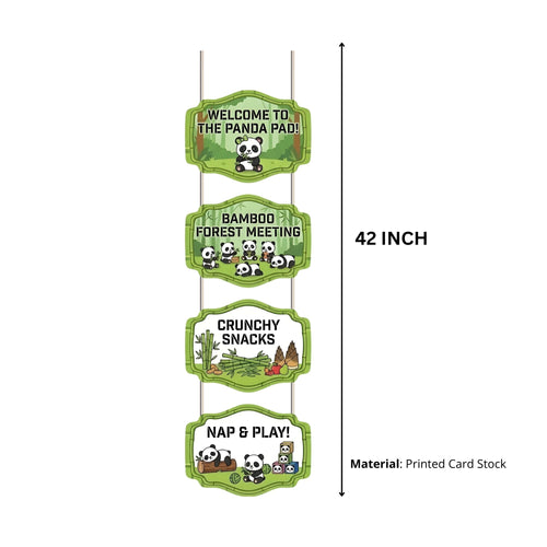 Load image into Gallery viewer, Panda Door/Wall Hanging Dangler- (42 Inches/250 GSM Cardstock/Green &amp; White/6Pcs)
