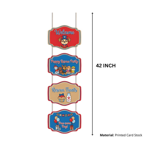 Load image into Gallery viewer, Paw Patrol Door/Wall Hanging Dangler- (42 Inches/250 GSM Cardstock/Red&amp; Blue/6Pcs)

