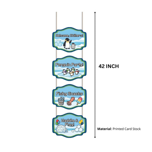 Load image into Gallery viewer, Penguin Door/Wall Hanging Dangler- (42 Inches/250 GSM Cardstock/Black &amp; Blue/6Pcs)
