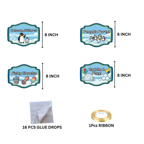 Load image into Gallery viewer, Penguin Door/Wall Hanging Dangler- (42 Inches/250 GSM Cardstock/Black &amp; Blue/6Pcs)
