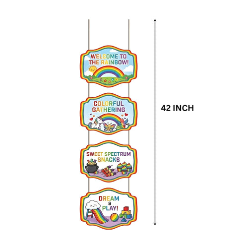 Load image into Gallery viewer, Rainbow Door/Wall Hanging Dangler- (42 Inches/250 GSM Cardstock/Red &amp; Blue/6Pcs)
