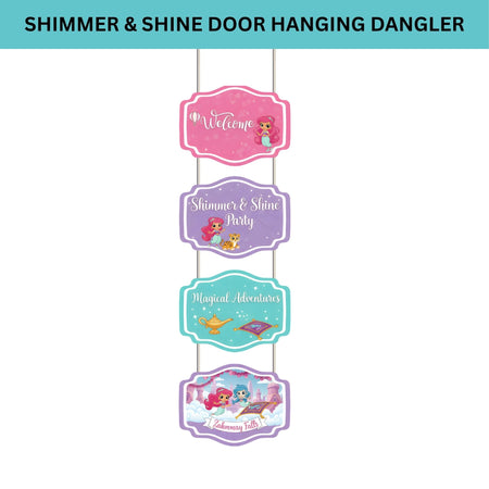 Shimmer& Shine Door/Wall Hanging Dangler- (42 Inches/250 GSM Cardstock/Pink & Purple/6Pcs)