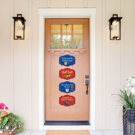 Transformers Door/Wall Hanging Dangler- (42 Inches/250 GSM Cardstock/Red & Blue/6Pcs)