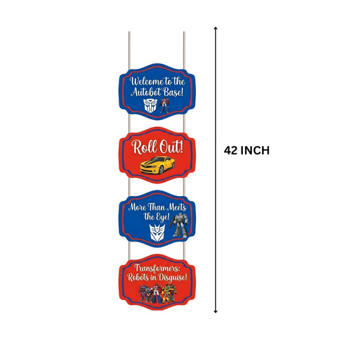 Load image into Gallery viewer, Transformers Door/Wall Hanging Dangler- (42 Inches/250 GSM Cardstock/Red &amp; Blue/6Pcs)
