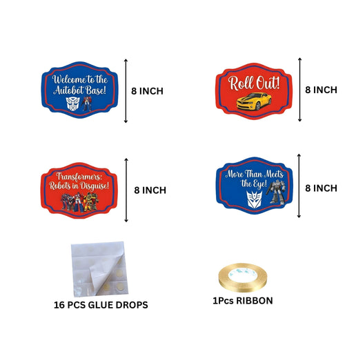 Load image into Gallery viewer, Transformers Door/Wall Hanging Dangler- (42 Inches/250 GSM Cardstock/Red &amp; Blue/6Pcs)
