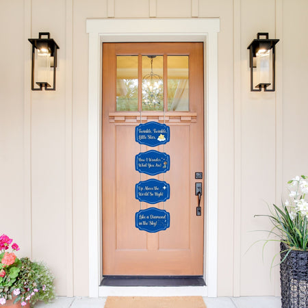Twinkle,twinkle,littlestar Door/Wall Hanging Dangler- (42 Inches/250 GSM Cardstock/White & Blue/6Pcs)
