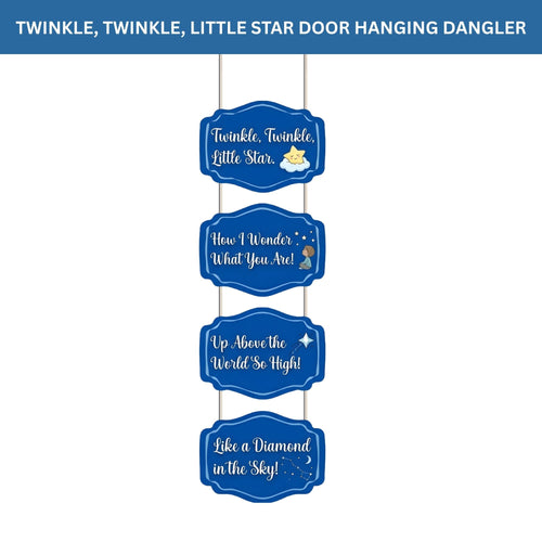 Load image into Gallery viewer, Twinkle,twinkle,littlestar Door/Wall Hanging Dangler- (42 Inches/250 GSM Cardstock/White &amp; Blue/6Pcs)
