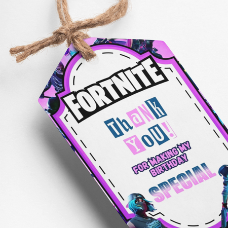 Fortnite Theme Thank You Cards & Return Gift Tags - 30Pcs, 2x3.5, 250 GSM Cardstock, Green & Black (Fortnite)