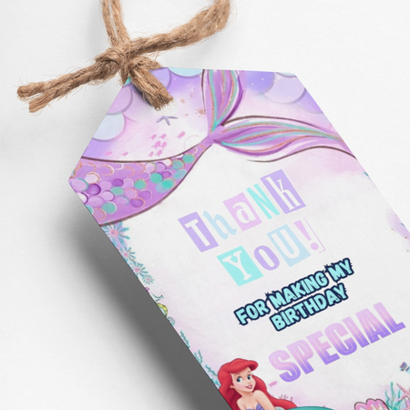 Mermaid Theme Thank You Cards & Return Gift Tags - 30Pcs, 2x3.5, 250 GSM Cardstock, Green & Black (Mermaid 1)