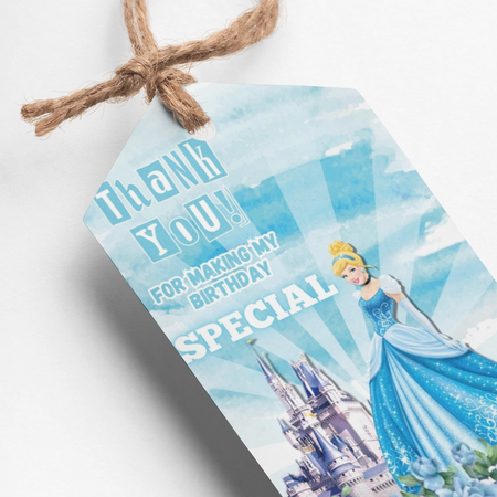 Frozen Princess Theme Thank You Cards & Return Gift Tags - 30Pcs, 2x3.5, 250 GSM Cardstock, Blue (Frozen)