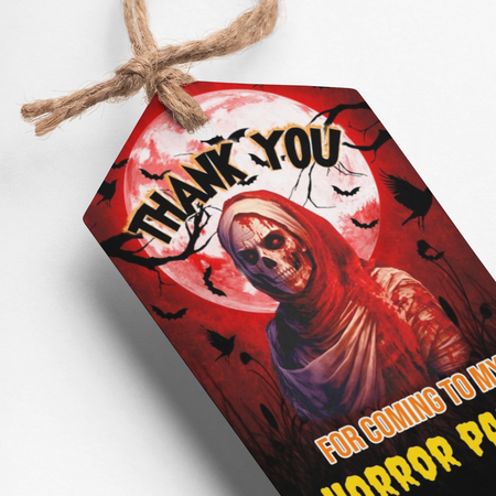 Horror Theme Thank You Cards & Return Gift Tags - 30Pcs, 2x3.5, 250 GSM Cardstock, Green & Black (Horror 3)