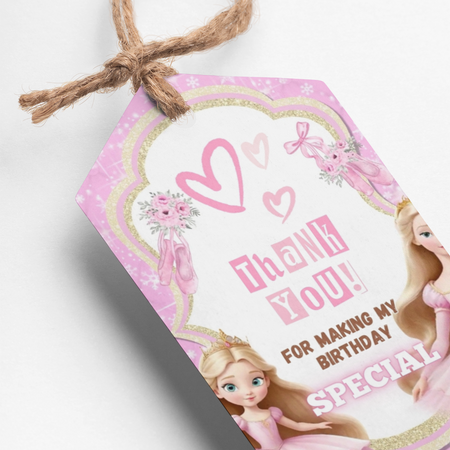 Sleeping Beauty Theme Thank You Cards & Return Gift Tags - 30Pcs, 2x3.5, 250 GSM Cardstock, Green & Black (Sleeping Beauty)