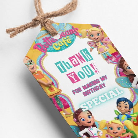 Butterbeans Theme Thank You Cards & Return Gift Tags - 30Pcs, 2x3.5, 250 GSM Cardstock, Green & Black (Butterbeans)