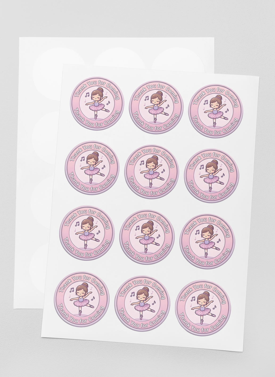 Ballerina Theme- Return Gift/birthday decor Thankyou Sticker (6 CM/Sticker/Mixcolour/24Pcs)