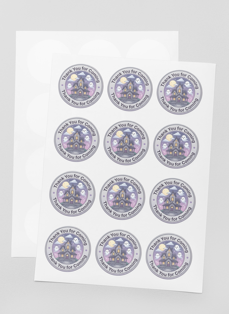 Halloween Theme- Return Gift/birthday decor Thankyou Sticker (6 CM/Sticker/Mixcolour/24Pcs)