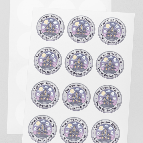 Load image into Gallery viewer, Halloween Theme- Return Gift/birthday decor Thankyou Sticker (6 CM/Sticker/Mixcolour/24Pcs)
